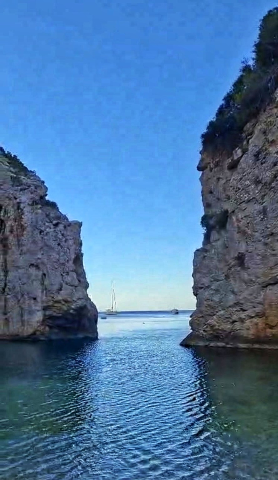 Narrow island passage opening onto the Adriatic Sea