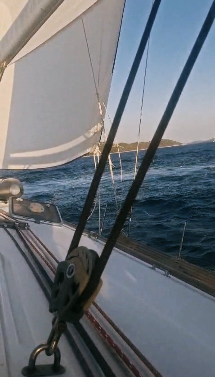 Sailing under full sail on the Croatian Adriatic